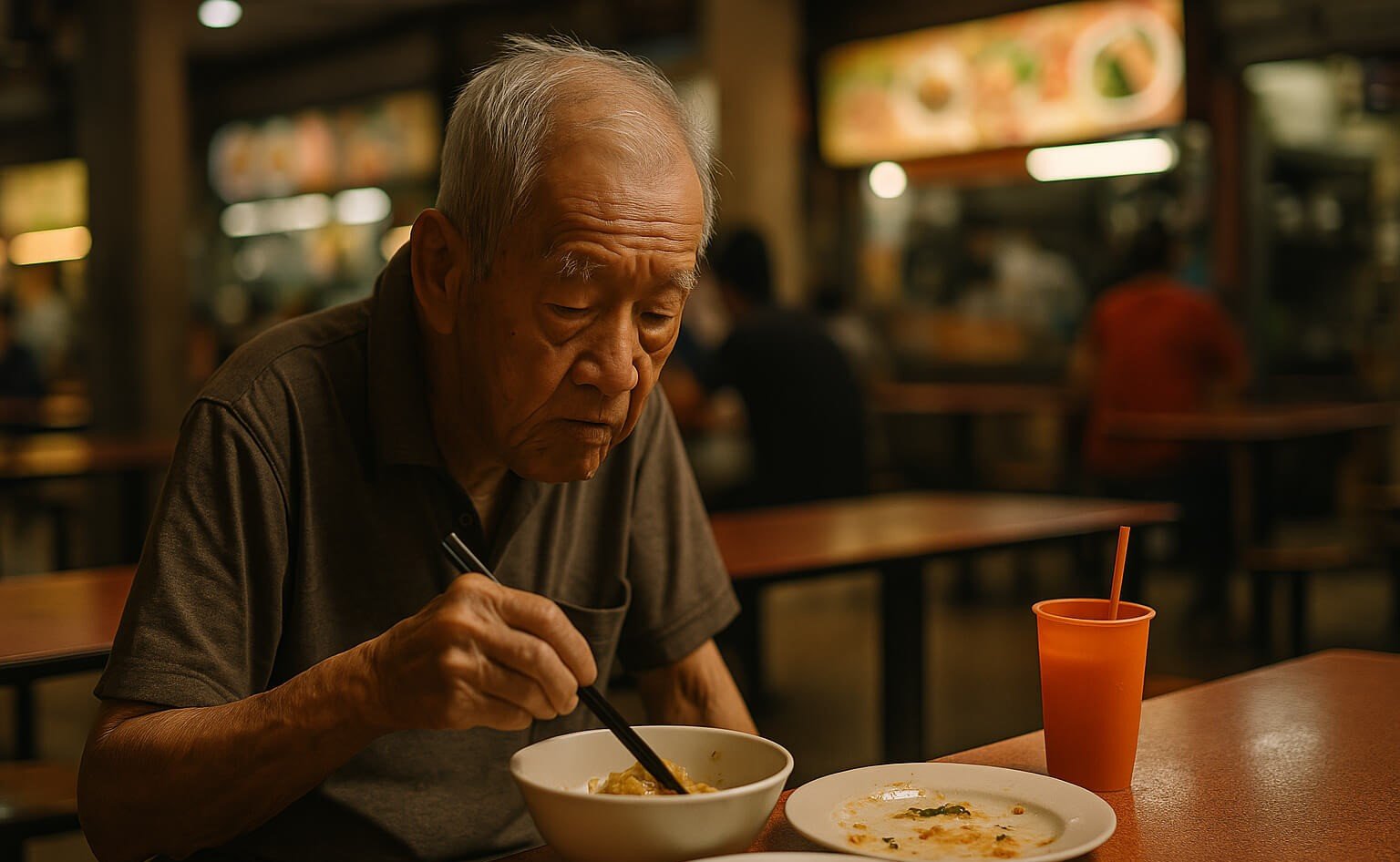 chinatown hawker leftovers consumption