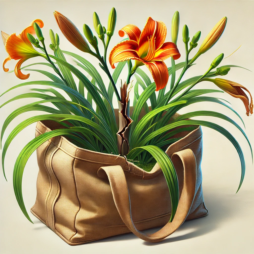 daylily stalk broke in transport bag